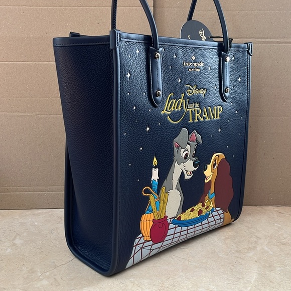 ♠️kate spade X Disney Lady and the Tramp NS North South Ella Tote, Blue NWT - Picture 10 of 15